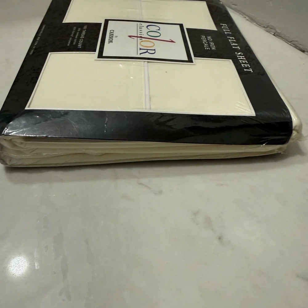 Canon Classic Color Full Flat Sheet No Iron Percale 180 Thread New Deadstock